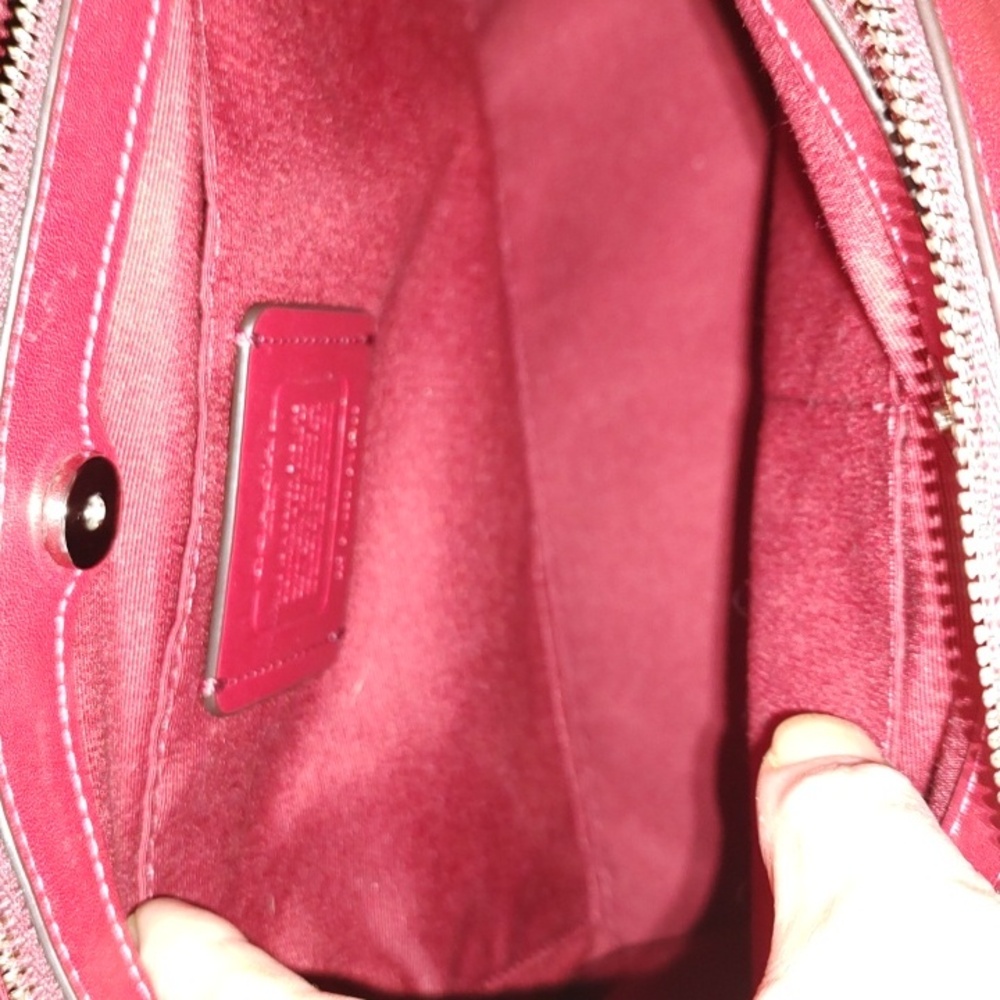 Coach Brooke Leather Suede Cherry crossbody satchel F31418. NWT - Picture 15 of 16